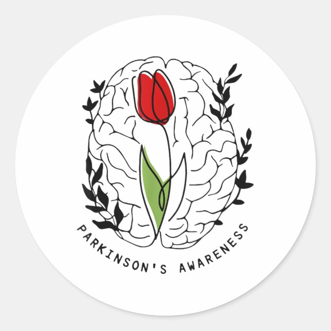 Tulip Parkinsons Bewusstsein Runder Aufkleber (Vorderseite)