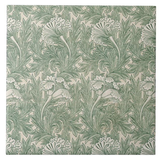 Tulip Pattern (von William Morris) Fliese (Vorderseite)