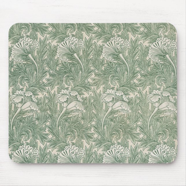 Tulip Pattern (von William Morris) Mousepad (Vorne)