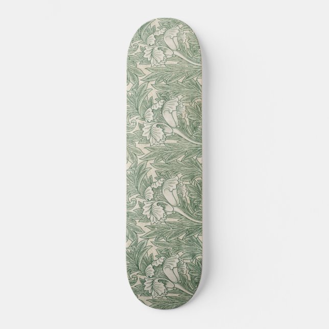 Tulip Pattern (von William Morris) Skateboard (Vorderseite)