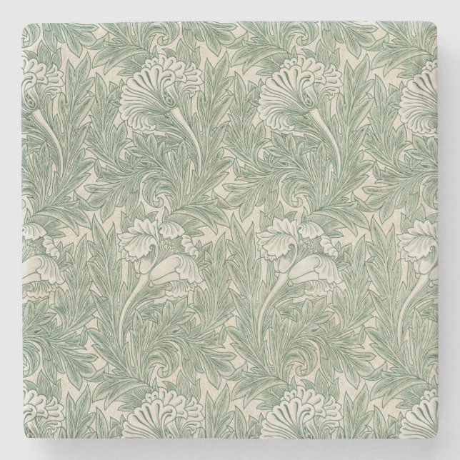 Tulip Pattern (von William Morris) Steinuntersetzer (Vorderseite)
