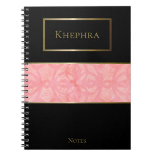 Tulip Pink Watercolor Monogram Name Notebook Notizblock
