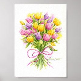 Tulip Poster hell und schön Bouquet