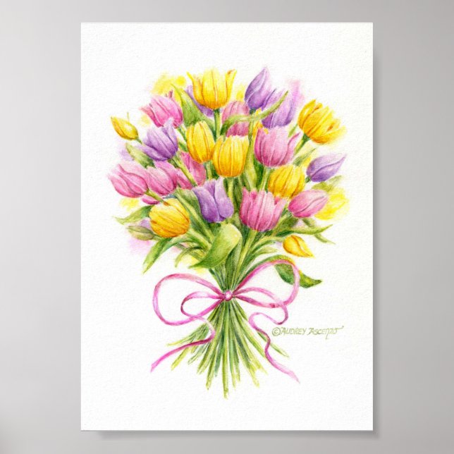 Tulip Poster hell und schön Bouquet (Vorne)