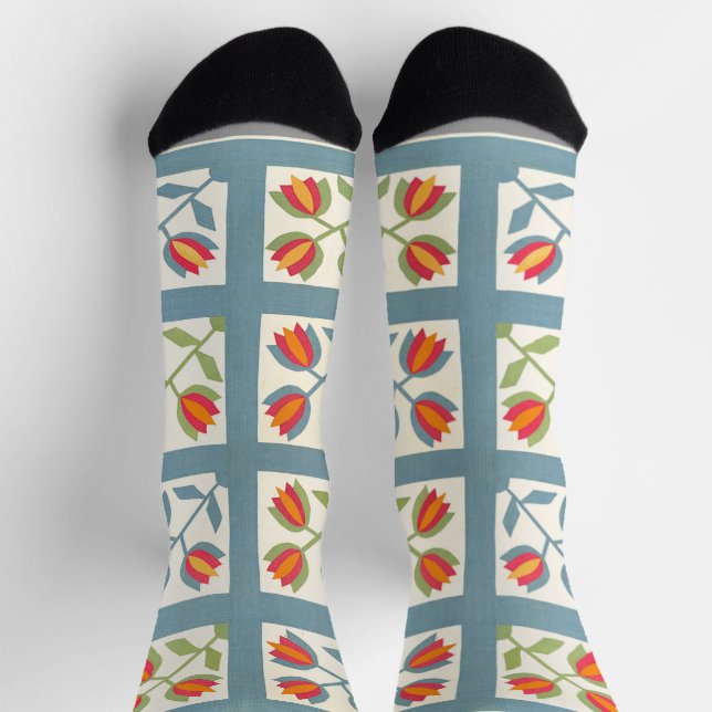 Tulip quilt socken (Oben)