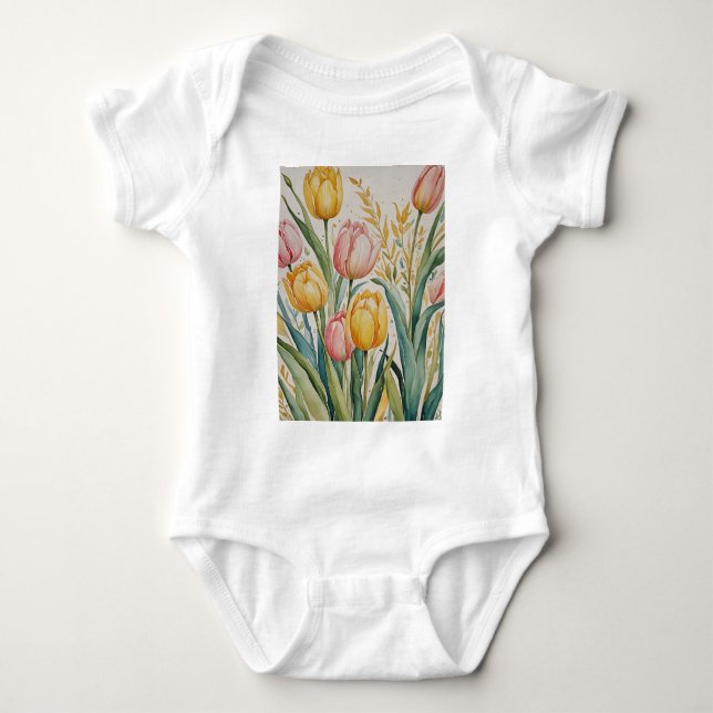 Tulip Reverie Baby Strampler (Vorderseite)