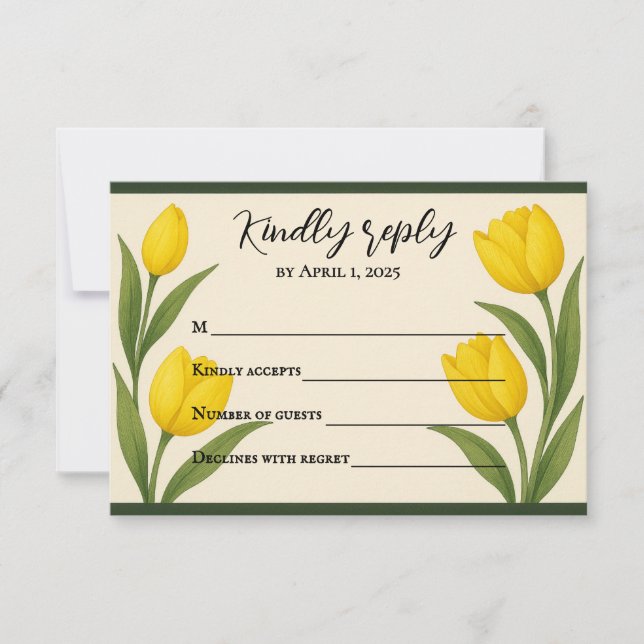 Tulip Reverie RSVP Card Karte (Vorderseite)
