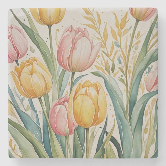 Tulip Reverie Steinuntersetzer (Vorderseite)