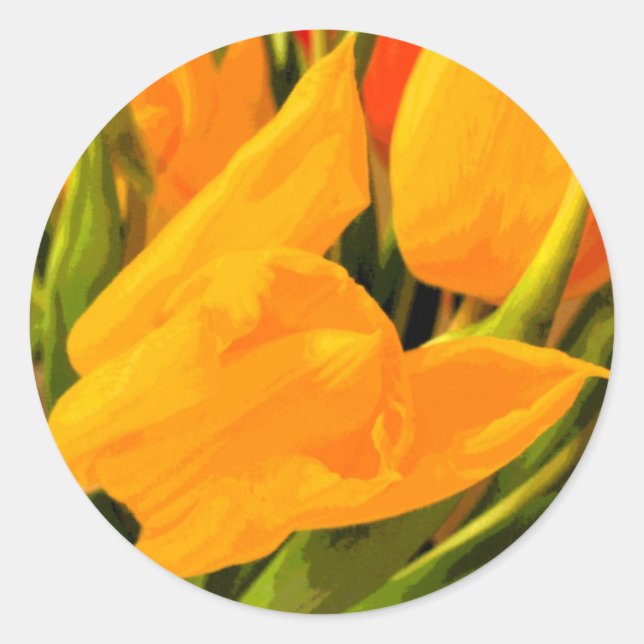 Tulip Runder Aufkleber (Vorderseite)