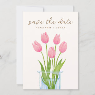 TULIP Save The Date Einladung / Aquarell Blumen