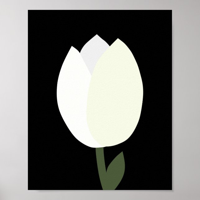 Tulip Schwarz-Weiß Poster (Vorne)