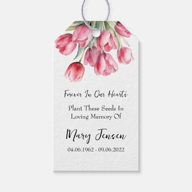 Tulip Seed Packet Gedenkfeier Geschenkanhänger (Vorderseite)