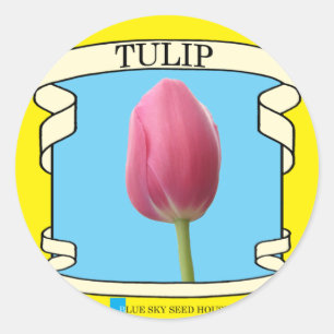 Tulip Seed Packet Runder Aufkleber