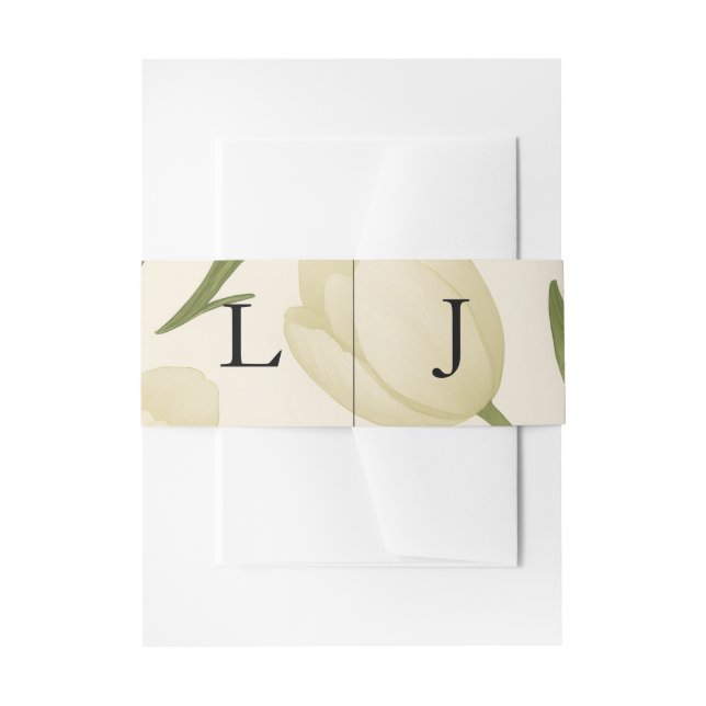 Tulip Sonata Wedding Invitation Belly Band (Vorderseite Beispiel)