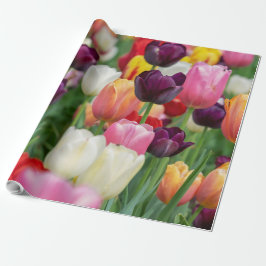 Tulip Spring Flowers Garden Floral Yellow Pink Red Geschenkpapier