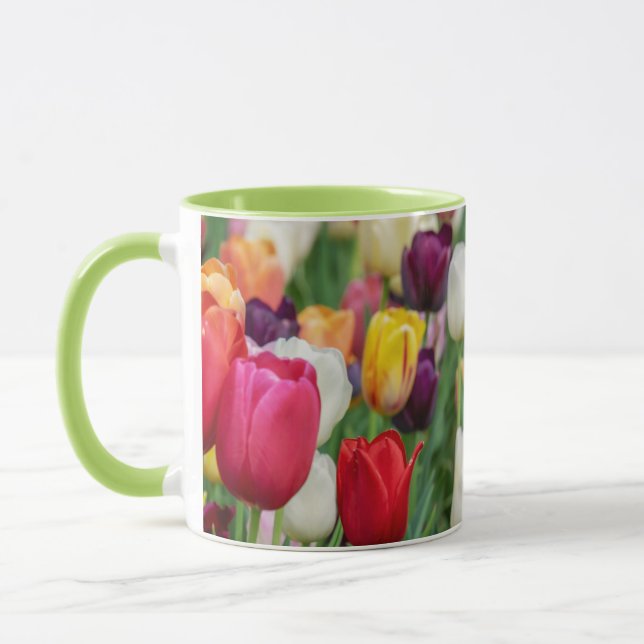 Tulip Spring Flowers Garden Floral Yellow Pink Red Tasse (Links)