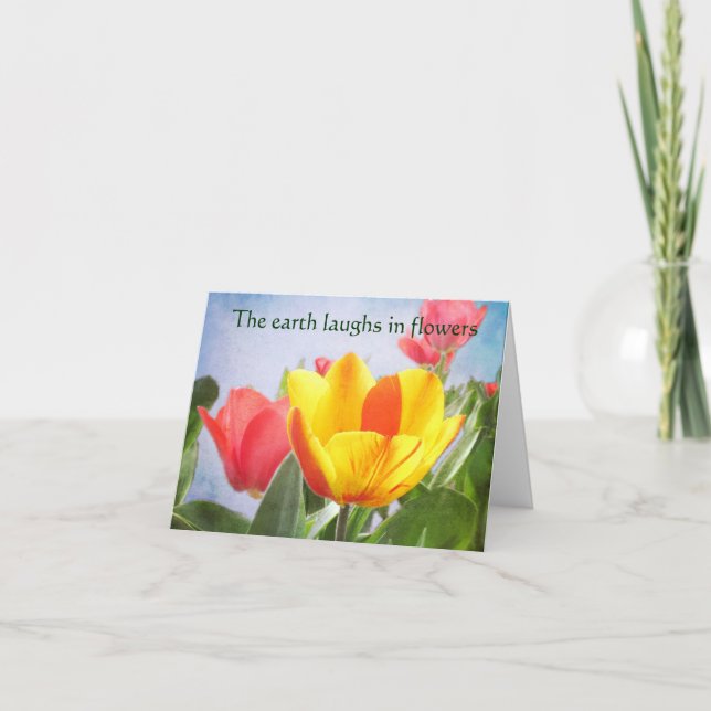 Tulip Spring Joy Earth Day Gruß Karte (Vorderseite)