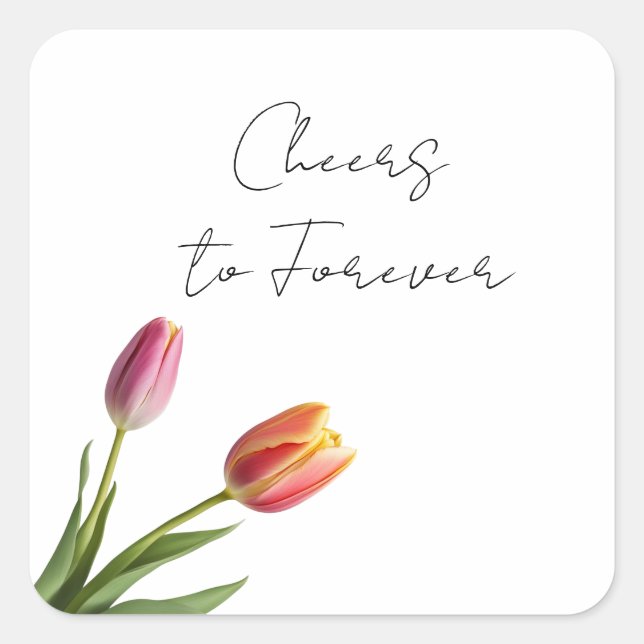 Tulip Tango Quadratischer Aufkleber (Vorderseite)