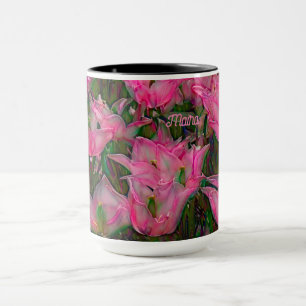 Tulip-Tasse mit offenen dunkelrosa Tulips Tasse