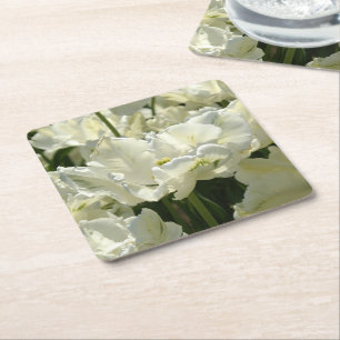 Tulip the white rechteckiger pappuntersetzer