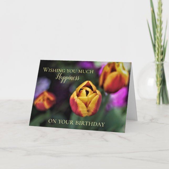 Tulip Time Birthday Card Karte (Vorderseite)