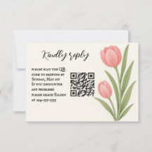 Tulip Treasure QR Code RSVP Card