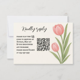 Tulip Treasure QR Code RSVP Card Karte