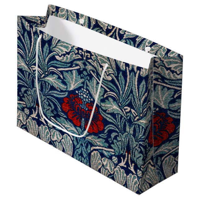 Tulip und Rose, William Morris große Geschenktasch Große Geschenktüte (Vorderseite Schrägansicht)