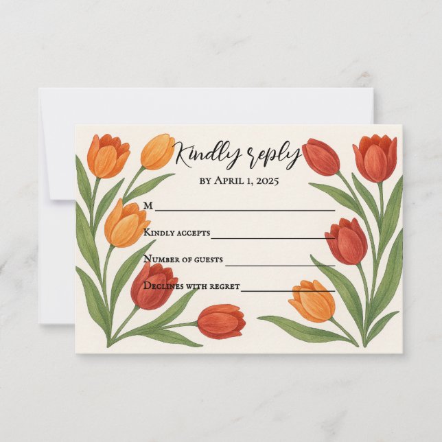 Tulip Veil RSVP Card (Vorderseite)