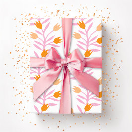 Tulip Vine in Pink and Orange Geschenkpapier