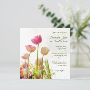 Tulip Watercolor Custom Wedding Einladung