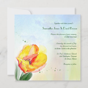 Tulip Watercolor Einladung zur Hochzeit