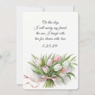 Tulip Wedding Bouquet mit Ribbon Einladung