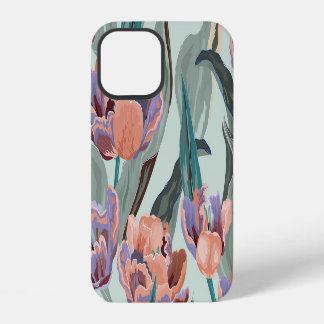 Tulipengarten: Große Vintage-Blumen iPhone 12 Hülle