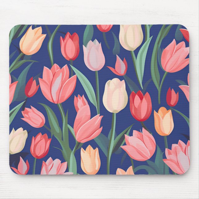 Tulipenmuster Mousepad (Vorne)