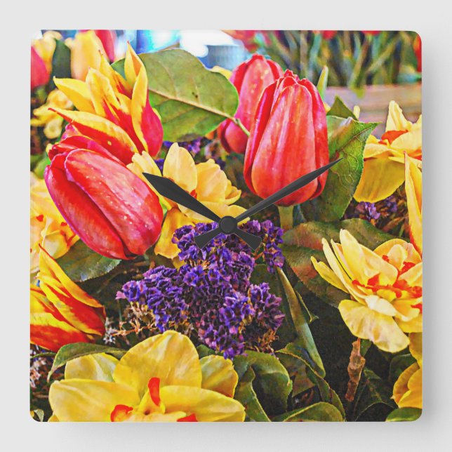 Tulipfest Tulip Uhr Frühlingsblumen (Vorderseite)