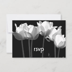 Tulips, B&W BAT MITZVAH RSVP Karten