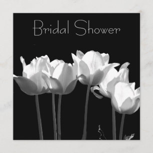 Tulips, B&W Bridal Dusche Einladungen