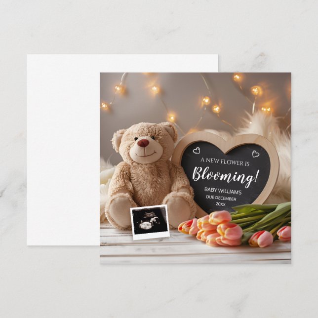Tulips Baby Announction Social Media Einladung (Vorne/Hinten)