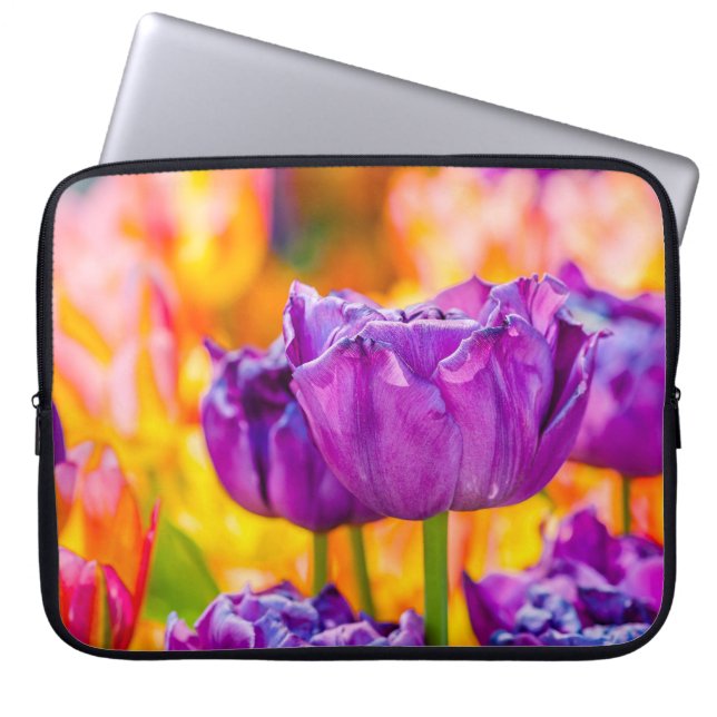 Tulips Bezaubernd Lila Laptopschutzhülle (Vorderseite)