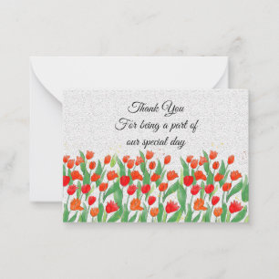 Tulips Blume auf Spring Danke Cards Mitteilungskarte