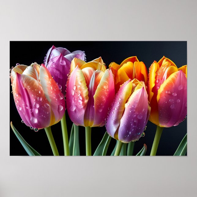 Tulips Blume Farbenfrohe Blossom Dekoration Blosso (Vorne)