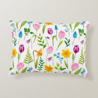 Tulips Blume Nahtloses Muster Dekokissen