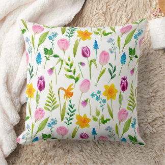 Tulips Blume Nahtloses Muster Kissen