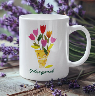Tulips Bouquet Hübsches Blumenkohl Personalisiert  Kaffeetasse