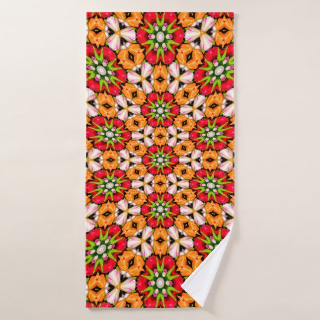 Tulips Bouquet Pattern Badehandtuch (Badehandtuch)