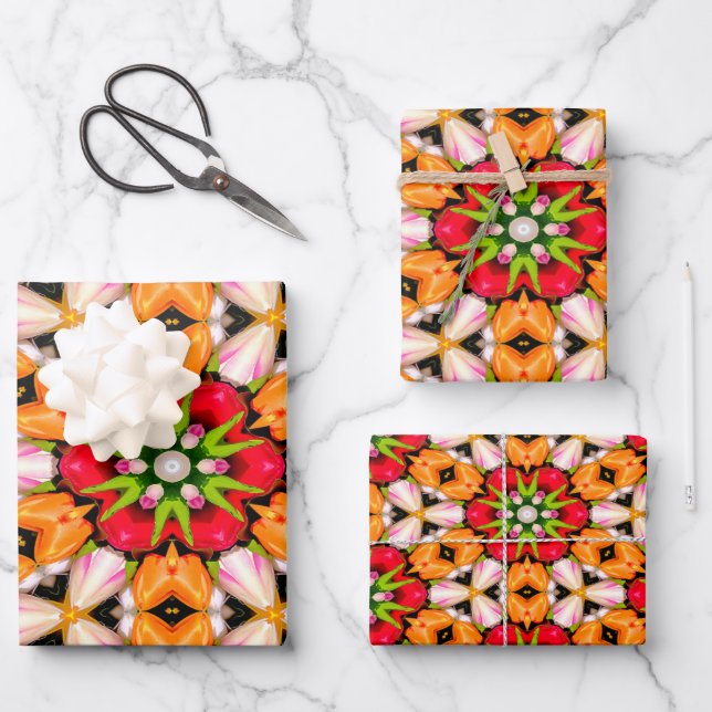 Tulips Bouquet Pattern Geschenkpapier Set (Vorderseite)