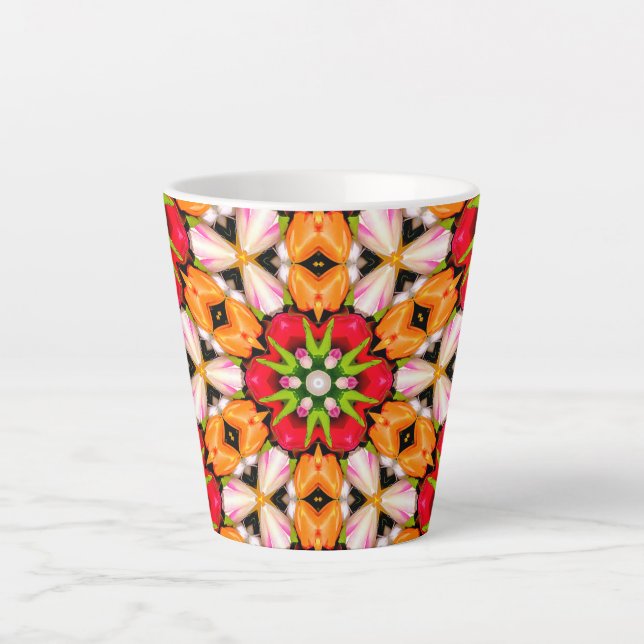 Tulips Bouquet Pattern Milchtasse (Vorderseite)