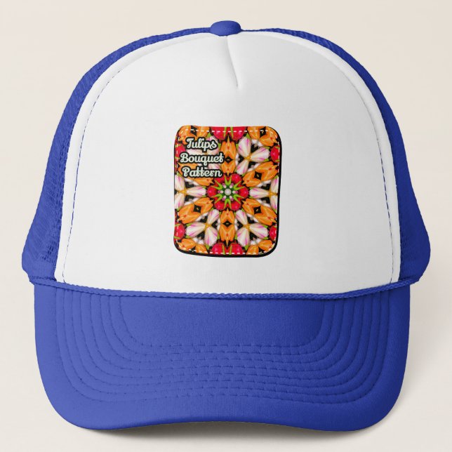 Tulips Bouquet Pattern Truckerkappe (Vorderseite)