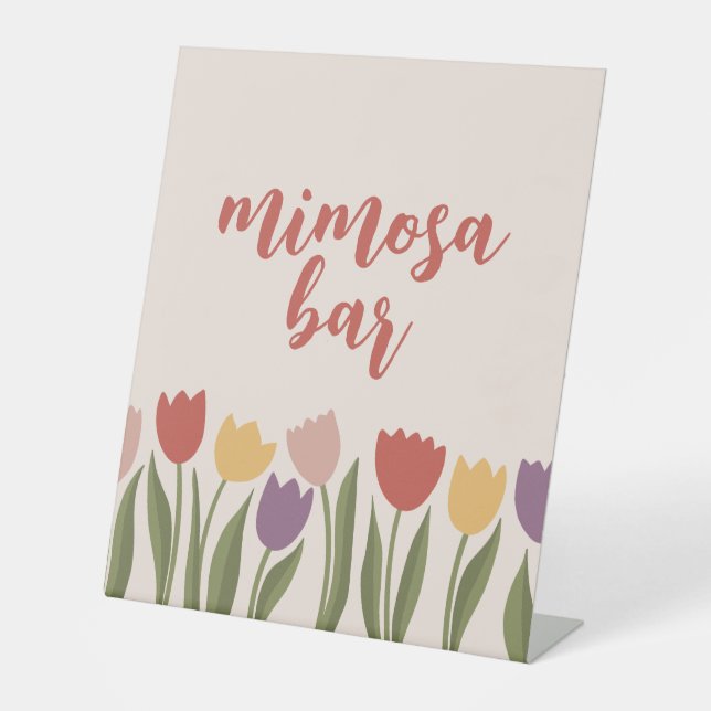 Tulips Bridal Dusche Einladung Sockelschild (Vorderseite)